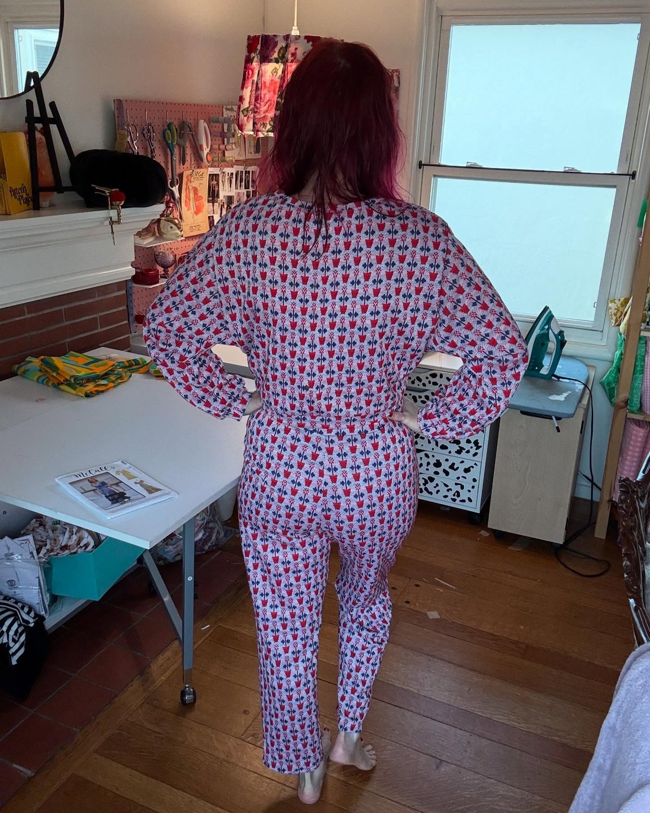 Worn, back view, full length